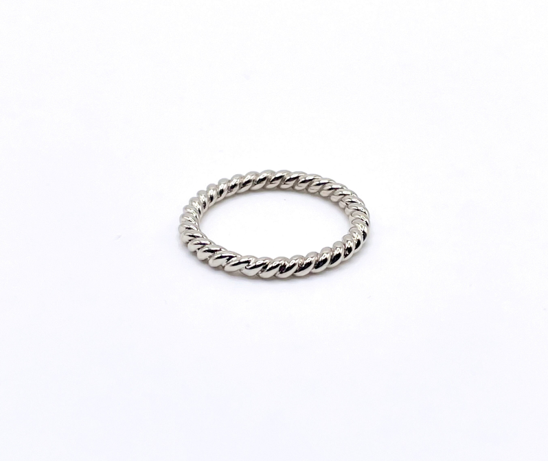 White Gold Twisted Cable Ring