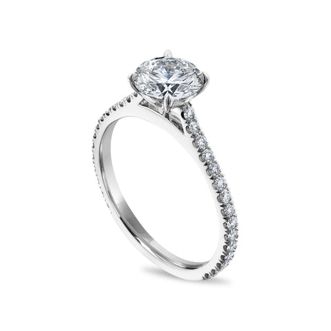 Round + Pavé Diamond Engagement Ring