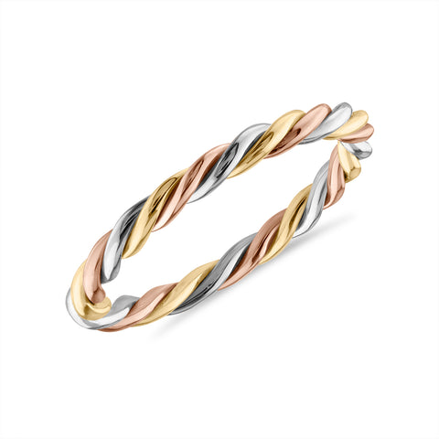 Tricolor Twisted Cable Ring