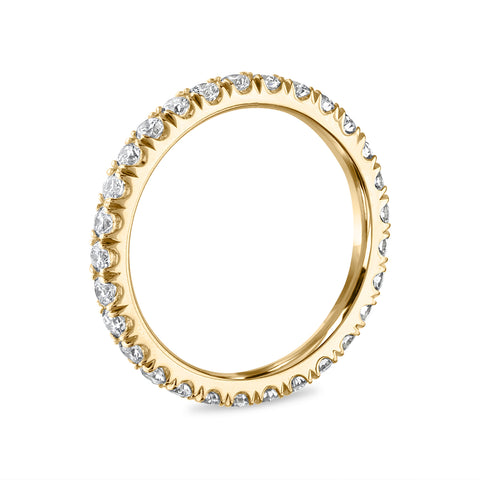Micropavé Diamond Eternity Band In Yellow Gold