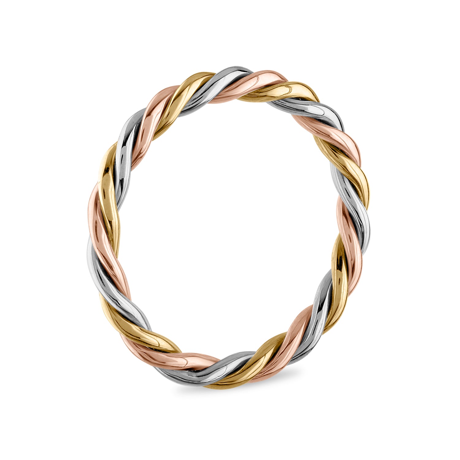 Tricolor Twisted Cable Ring