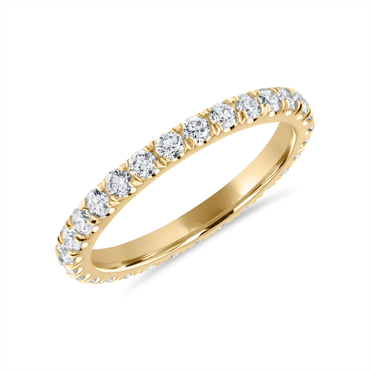 Micropavé Diamond Eternity Band In Yellow Gold