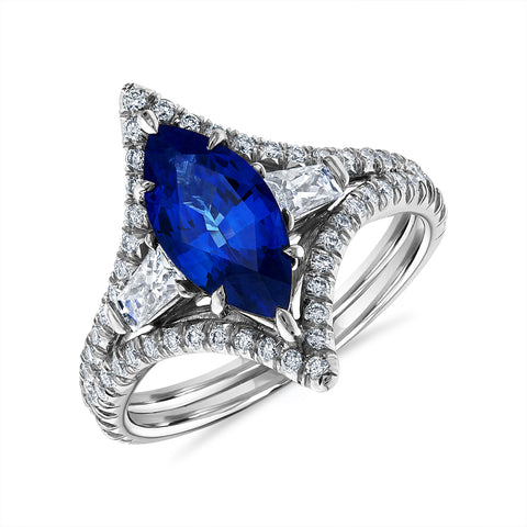 Blue Marquise Sapphire Ring