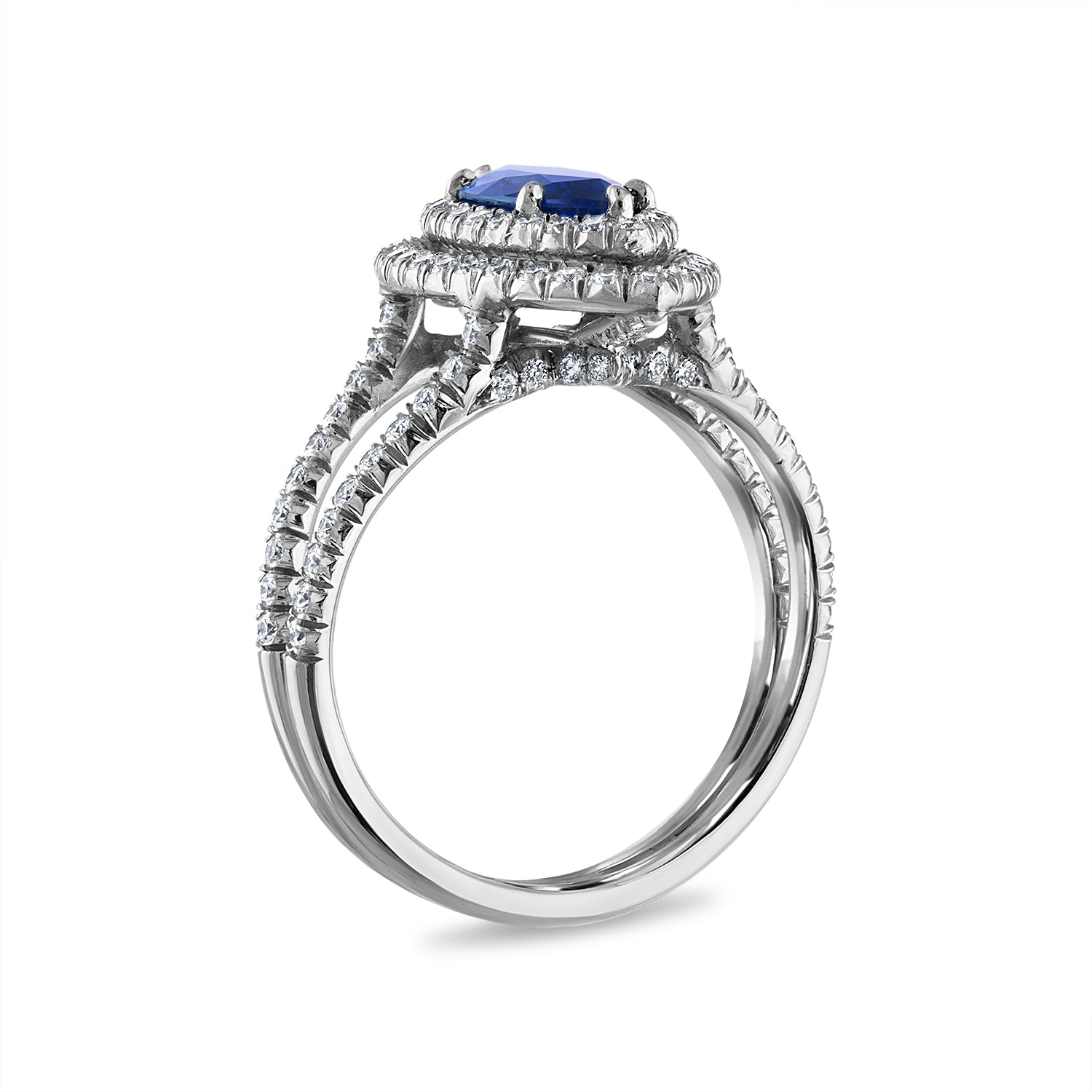 Blue Marquise Sapphire Engagement Ring